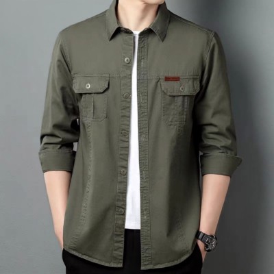 Full sleeves double pocket panel Shirt