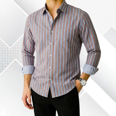 Silver Gray Stripe Shirt