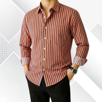 Burnt Orange Stripe Shirt