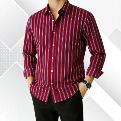 Deep Maroon Stripe Shirt