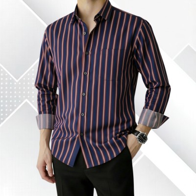 Navy Blue Stripe Shirt