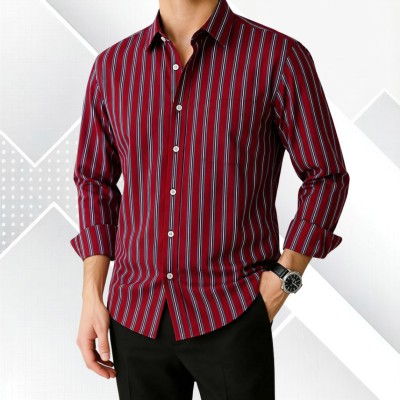 Deep Maroon Stripe Shirt